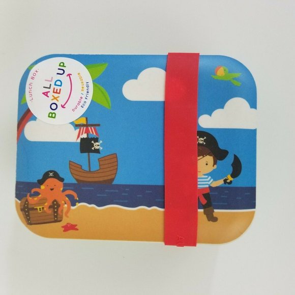 Pirate Print Cute Kid's Lunch Box Durable Reusable - Picture 1 of 2